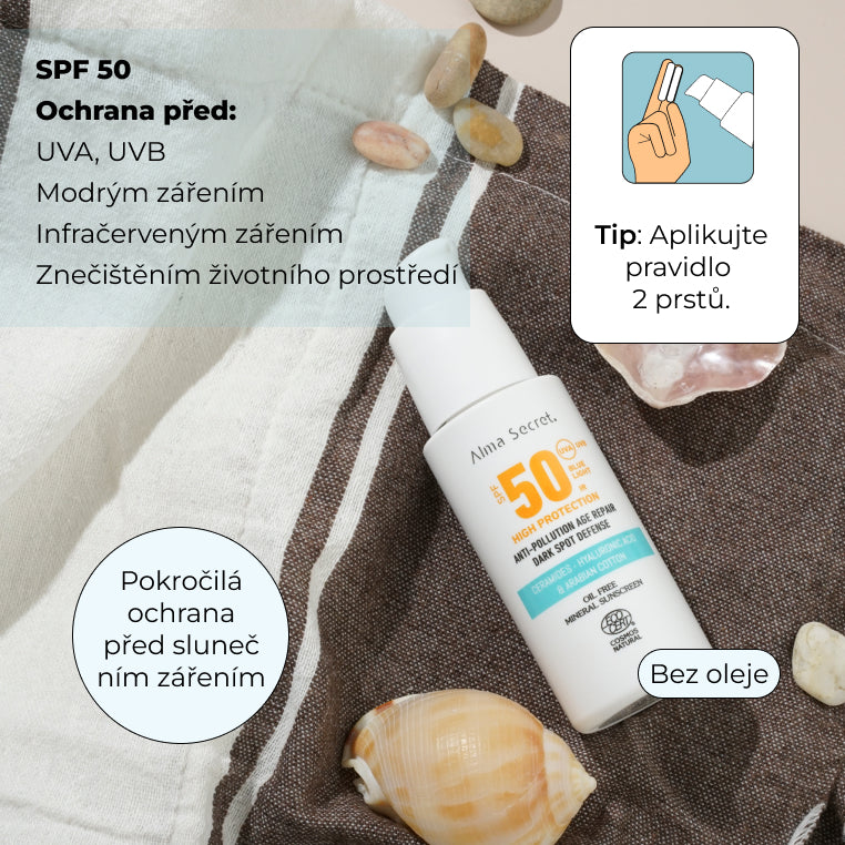 Opalovací krém na obličej SPF 50 - Komplex proti skvrnám (50 ml)
