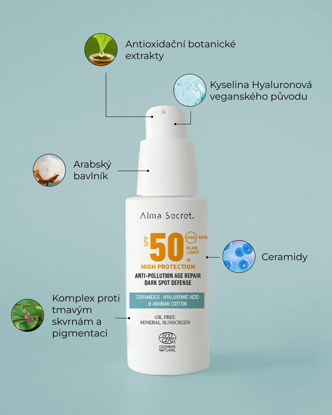 Opalovací krém na obličej SPF 50 - Komplex proti skvrnám (50 ml)