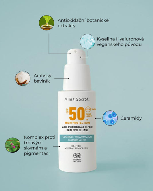 Opalovací krém na obličej SPF 50 - Komplex proti skvrnám (50 ml)