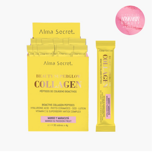 BEAUTY SUPERGLOW COLLAGEN - Kolagenový nápoj pro zářivou pleť a pevnější pokožku, příchut' mango & marakuja