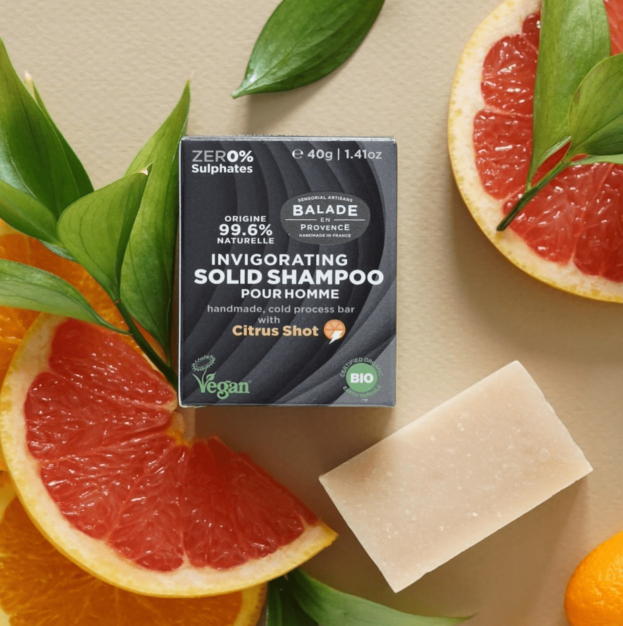 BIO Posilující tuhý šampon pro muže - Citrus