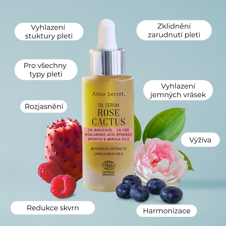 Rose Cactus - BIO pleťové sérum z opuncie, CBD a hyaluronu
