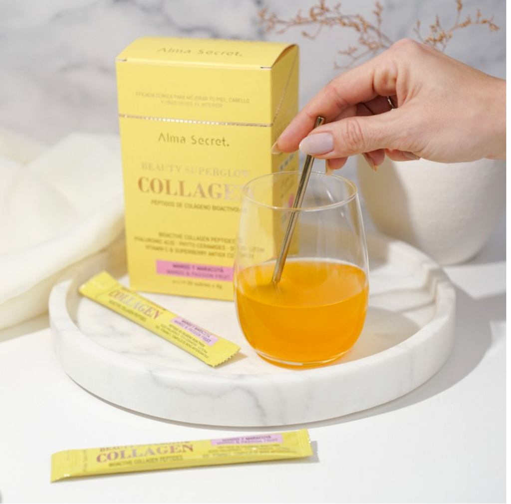 BEAUTY SUPERGLOW COLLAGEN - Kolagenový nápoj pro zářivou pleť a pevnější pokožku, příchut' mango & marakuja