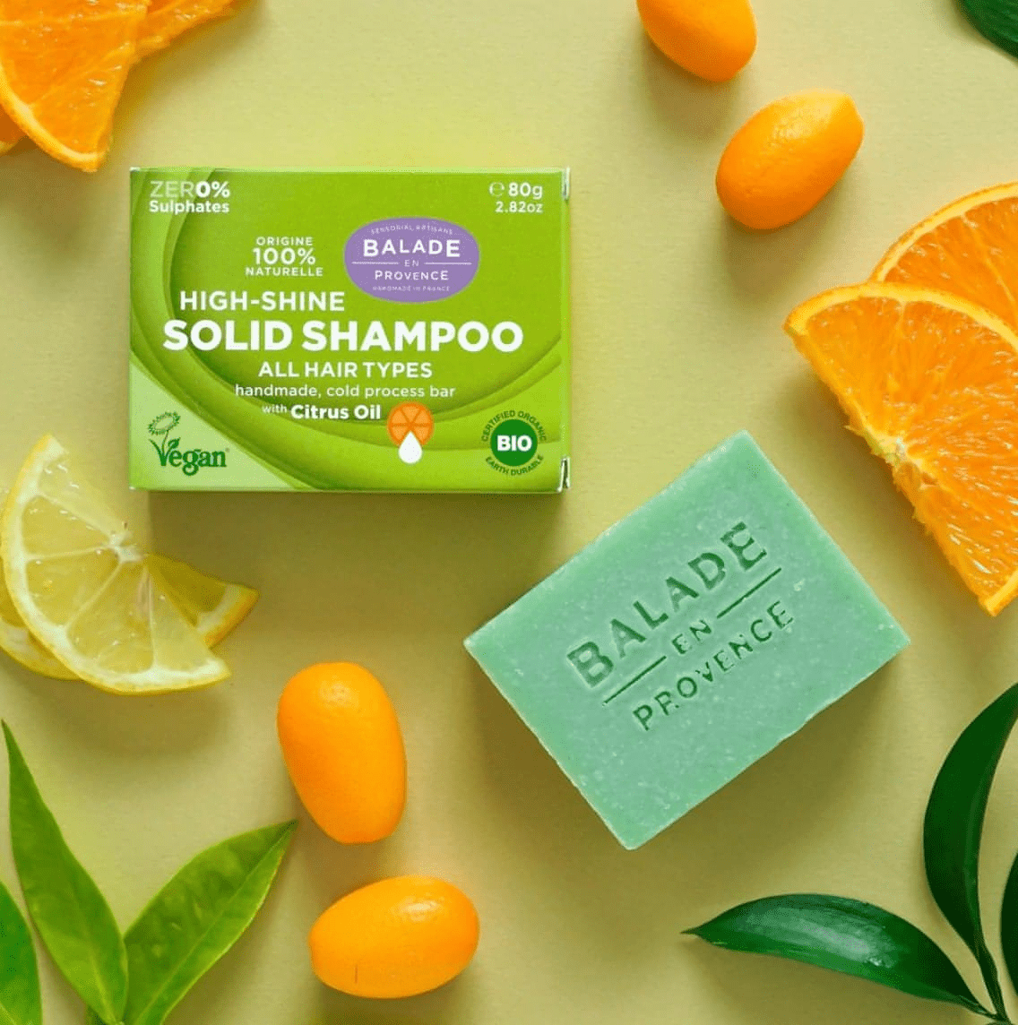 BIO Ošetrujúci tuhý šampón pre vysoký lesk - Citrus