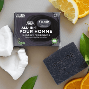 BIO ALL-IN-ONE tuhý šampon a mýdlo pro muže - Citrus